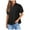 Black, variant on GEWSEY Womens Puff Sleeve Button Down Shirts Cotton Pleated Loose Fit Tops Summer Dressy Casual Blouses Light Blue, S