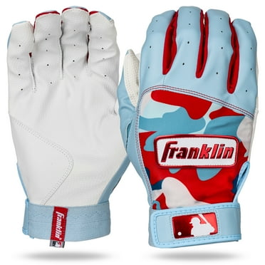 Franklin Sports MLB Batting Gloves - Digitek Camo Baseball   Softball Batting Gloves - Premium Leather Baseball Batting Gloves - Batting Glove Pair - White   C. Blue Camo - Adult Medium