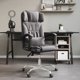 thumbnail image 2 of Silla VidaXL, escritorio reclinable con ruedas, giratoria de 360°, piel sintética gris, 2 of 5