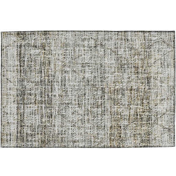 Dalyn Rugs Portico PO1 Pewter Indoor/Outdoor, Luxury Washable, Bedroom, Living Room, Dining Room, Kitchen, Patio Rug, 1'8" x 2'6", Pewter