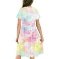 thumbnail image 5 of Babcutegg Summer Kids Short Shirt Dresses for Little Girls Skirts Simplicity Tie Dyeing Dress Multicolor Size 5 Years, 5 of 7