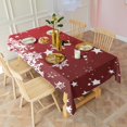 thumbnail image 3 of Red Christmas Snowflake Pattern Rectangle Tablecloth 60"x120",Waterproof Polyester Rectangle Table Cloth, Wipeable Spillproof Polyester Tablecloth for Dining, Camping, Indoor and Outdoor, 3 of 6