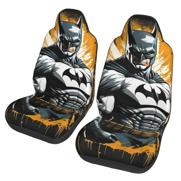 Batman Car Seat Covers Set 2Pcs, Front Seat Covers for Car Truck Sedan SUV Auto, Universal Fit Vehicle Enterior Bucket Seat Protector Car Accessories