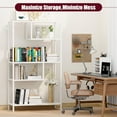 HOME BI Geometric Bookshelf, Tall Modern Bookcase, Industrial Metal