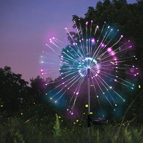 Outdoor Solar Firework Lights,1 Pack,60LED Garden Fairy Lights,Solar Yard Lights with 8 Modes for Yard Pathway Patio Garden Decor(multicolor)
