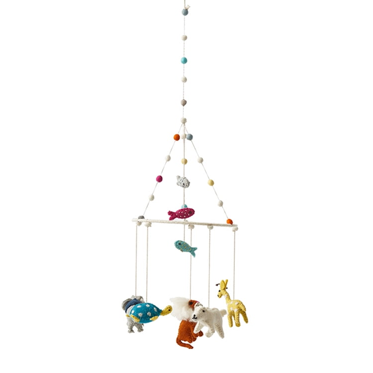 Petite Pehr Felted Wool Crib Mobile Noah's Ark Animals
