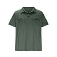 thumbnail image 4 of DDAPJ pyju Mens Tactical Cargo Shirt Regular Fit Short Sleeve Polos Shirts Moisture-Wicking Performance Mesh Golf Shirt with Pockets Liquidación Hoy Prime Army Green M, 4 of 7