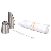 Kayaso Cake Decorating Icing Piping Tip Set, 10 X-large Decorating Tips Stainless Steel Plus 20 Disposable Pastry Bags