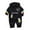 AB694 Black, variant on Tisuna Fall Outfit Set For Kids Boys Breathable Graphic Print Long Sleeve Crewneck Tops And Pants 2 Pieces Clothes Set For Children Casual Wear Size 18-24 Months