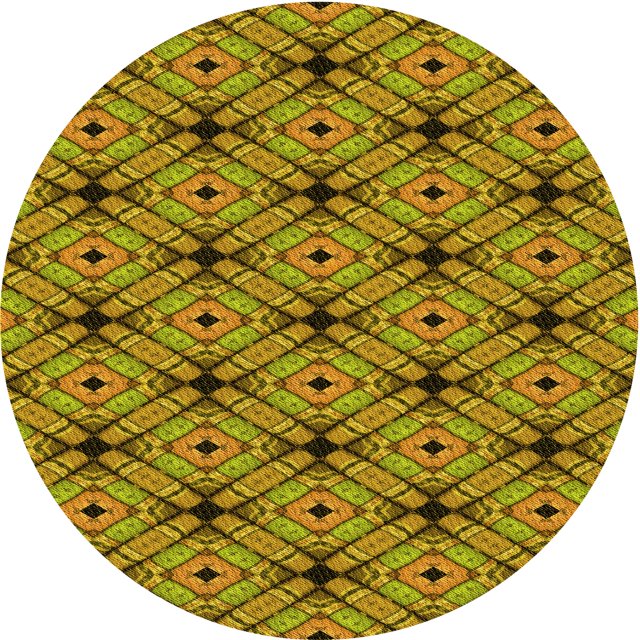 Ahgly Company Tapis d'Intérieur Rond Lavable en Machine Jaune Transitionnel, 7 Pieds Rond