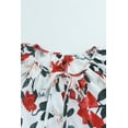 thumbnail image 3 of POGLIP Chemise à Manches Courtes à Volants à Imprimé Floral Blanc pour Femmes, 3 of 6