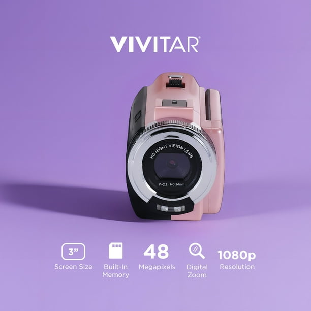 Vivitar PopCam Digital Camcorder, 48MP, Full HD 1080p Video Camera