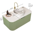 thumbnail image 2 of 36" Floating Bathroom Vanity with Sink, Wall Mounted Bathroom Cabinet with Ultra-Thin Marble Sink and Countertop, Large Drawer for Ample Storage Space, No Assembly Required, Light Green, 2 of 6