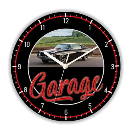 Retro Vintage American Classic Garage Wall Clock for Car Service Repair Large Wall Watch Auto Workshop Mechanic Home Decor Gift(10 Inch)