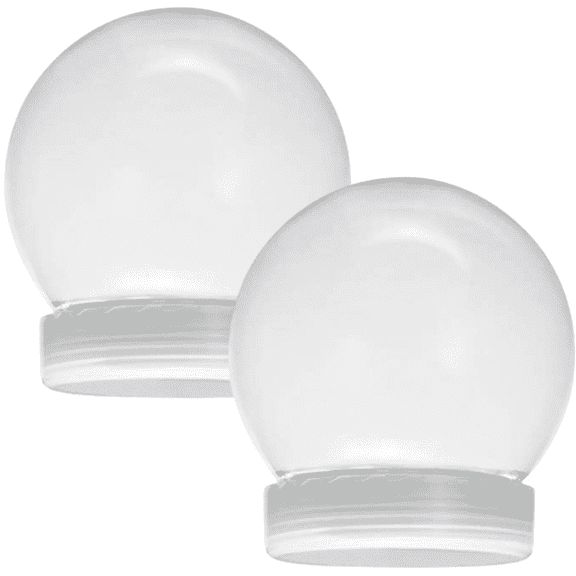 Christmas Craft Supply - DIY Clear Fillable Plastic Water Snow Globe 4 inch - Set of 2