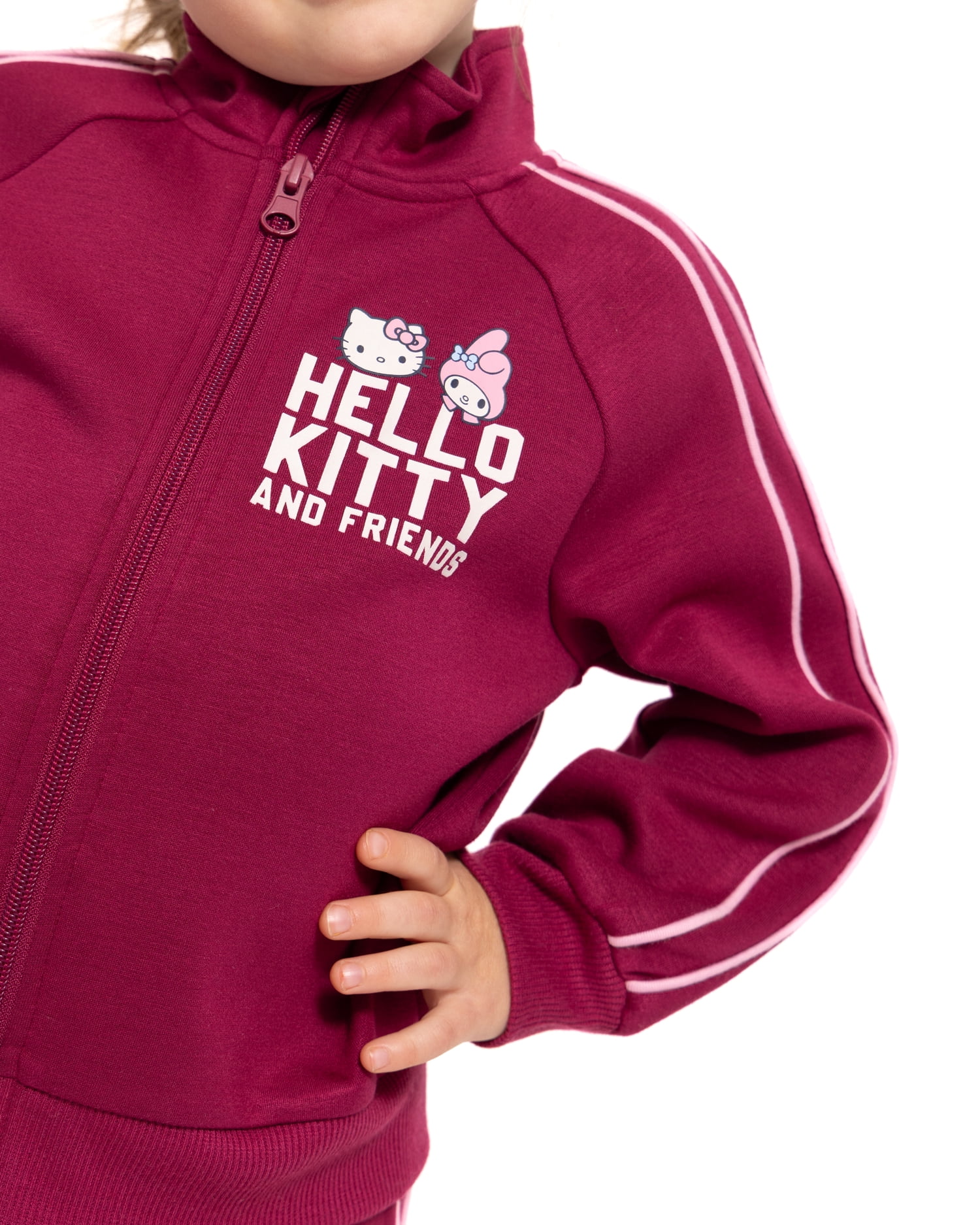 Hello Kitty Toddler Girls Full-Zip Tracksuit Jacket and Pants Set, 2 Piece, Sizes 12M-5T