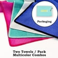 thumbnail image 3 of czcpp-2 Pack Tri-Fold Microfiber Towels Set with Carabiner Clip - Waffle Pattern Golf Towels for Bags - Outdoor Sports Towel Gifts (2 Pcs Pink + Gray), 3 of 4