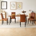 thumbnail image 6 of VECELO Set of 4 PU Leather Dining Chairs, Modern Upholstered Dinner Chair for Living Room, Kitchen, Brown, 6 of 9