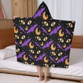 thumbnail image 5 of Halloween Bat Moon Eye Pattern Hooded Bath Towel，50"x30" for Ages 3 To 12 Kids, Quick Dry Lightweight Soft Microfiber Hood Beach Towel Cover Up for Kids, 5 of 7
