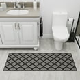 thumbnail image 3 of Ottomanson Trellis Bathroom Runner Rug 20" x 59" - Non Slip Low Pile Carpet, Dark Gray, 3 of 13