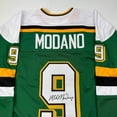 thumbnail image 2 of Autographed/Signed Mike Modano Minnesota Green Hockey Jersey Beckett BAS COA, 2 of 4