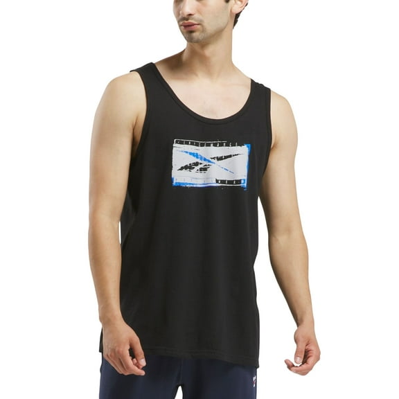 Reebok Mens Regular fit Sleeveless Graphic Tank Top Shirt XXL Black Solid