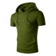thumbnail image 1 of Blusa de manga corta con capucha para hombre, color liso, para gimnasio, fitness, 1 of 6