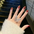 thumbnail image 3 of Grofry Women Ring Hollow Out Butterfly Shape Alloy Adjustable Opening Ring Banquet Party Wedding Jewelry, 3 of 8