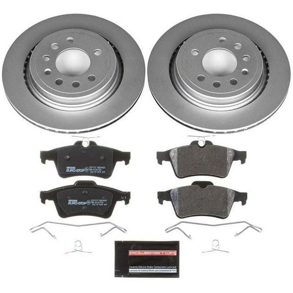 Power Stop Rear Euro-Stop ECE-R90 Certified Brake Pad and Rotor Kit ESK5698