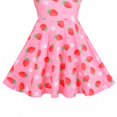 thumbnail image 4 of Sunny Fashion Girls Dress Pink Strawberry V-neck Sweet Summer Sleeveless Casual 4 Years, 4 of 5