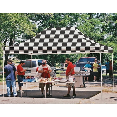 10' x 15' Pro Pop-up Canopy Straight Leg, Checker Flag Cover