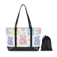 thumbnail image 7 of FORMRS Canvas Laptop Tote Bag for Women with 15.6" Computer Compartments Shoulder Handbag, Colorful Gummy Bears Pattern, 7 of 7
