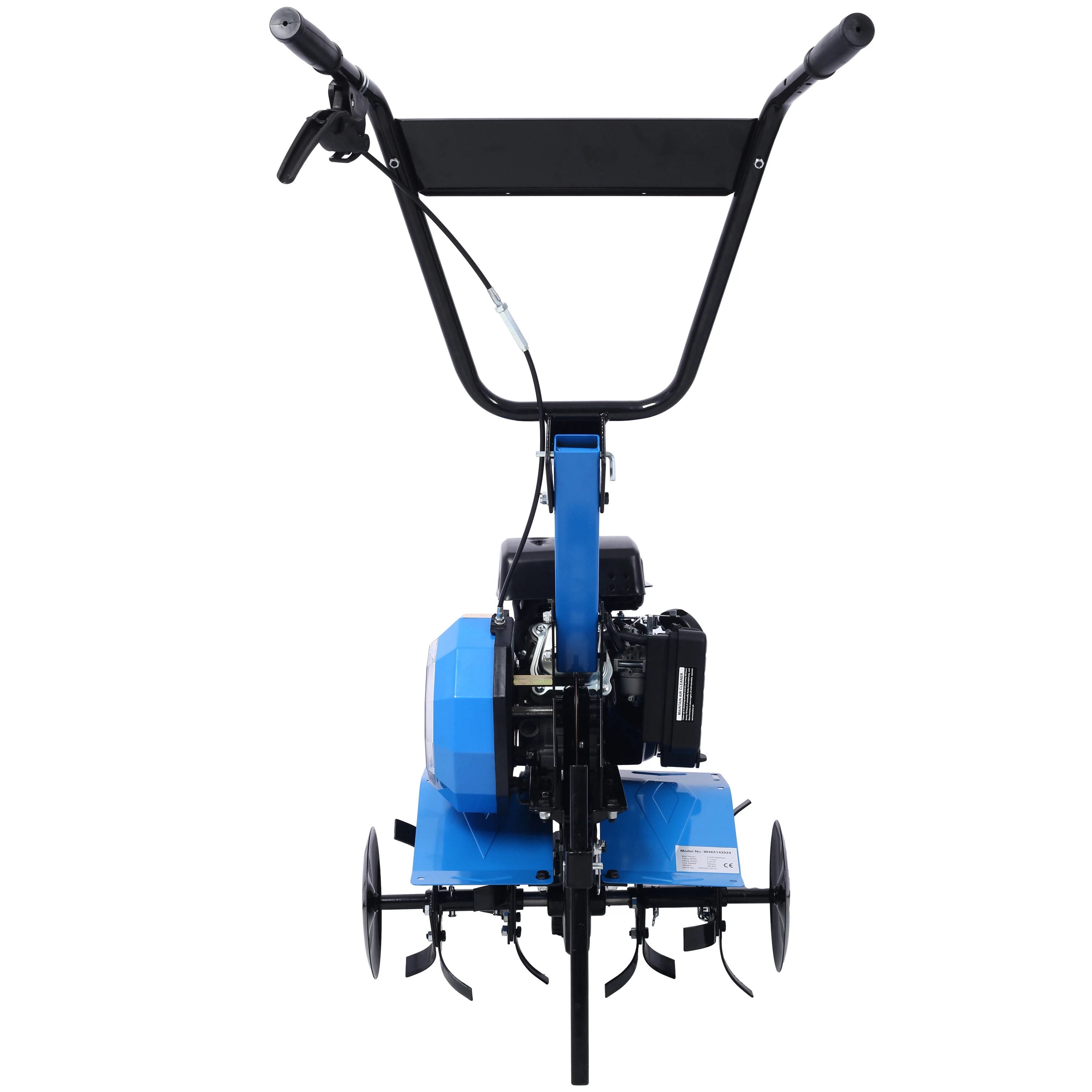 LuckyNote 78.5CC 4-Cycle Gas Tiller and Cultivator 2-in-1, 18 Inch Tilling Width, Adjustable Depth with Wheels Blue