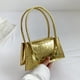 thumbnail image 4 of Bolso de axila para mujer Bolso de mujer informal con patrón de cocodrilo de cuero PU (Oro), 4 of 6