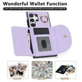 thumbnail image 7 of for Samsung Galaxy S22 Ultra Wallet Case with Card Holder Women Men, Flip PU Leather Kickstand Shockproof Protective Phone Cover Magnetic Clasp 360 Rotation Ring Stand for Samsung S22 Ultra, Purple, 7 of 7
