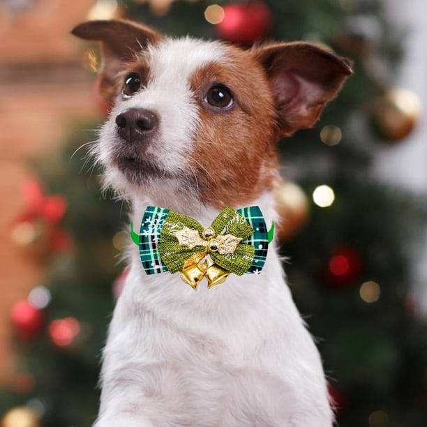 Collares con lazo onlyliua para mascotas 2 Cascabeles Decoración Navideña