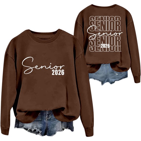 Shadoumai Senior 2026 Sweatshirt For Women 2026 Graduate Shirt Senior Year Shirts Crewneck Long Sleeve Clothes