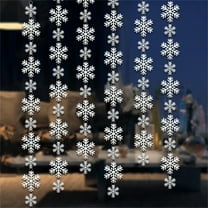 Snowflake Garland Ornament String, Laser Reflective Snowflake Decorations For Cozy Christmas New Year Winter Festival Party Supplies And Home Decoration Banner, 1 Piece Snowflake
