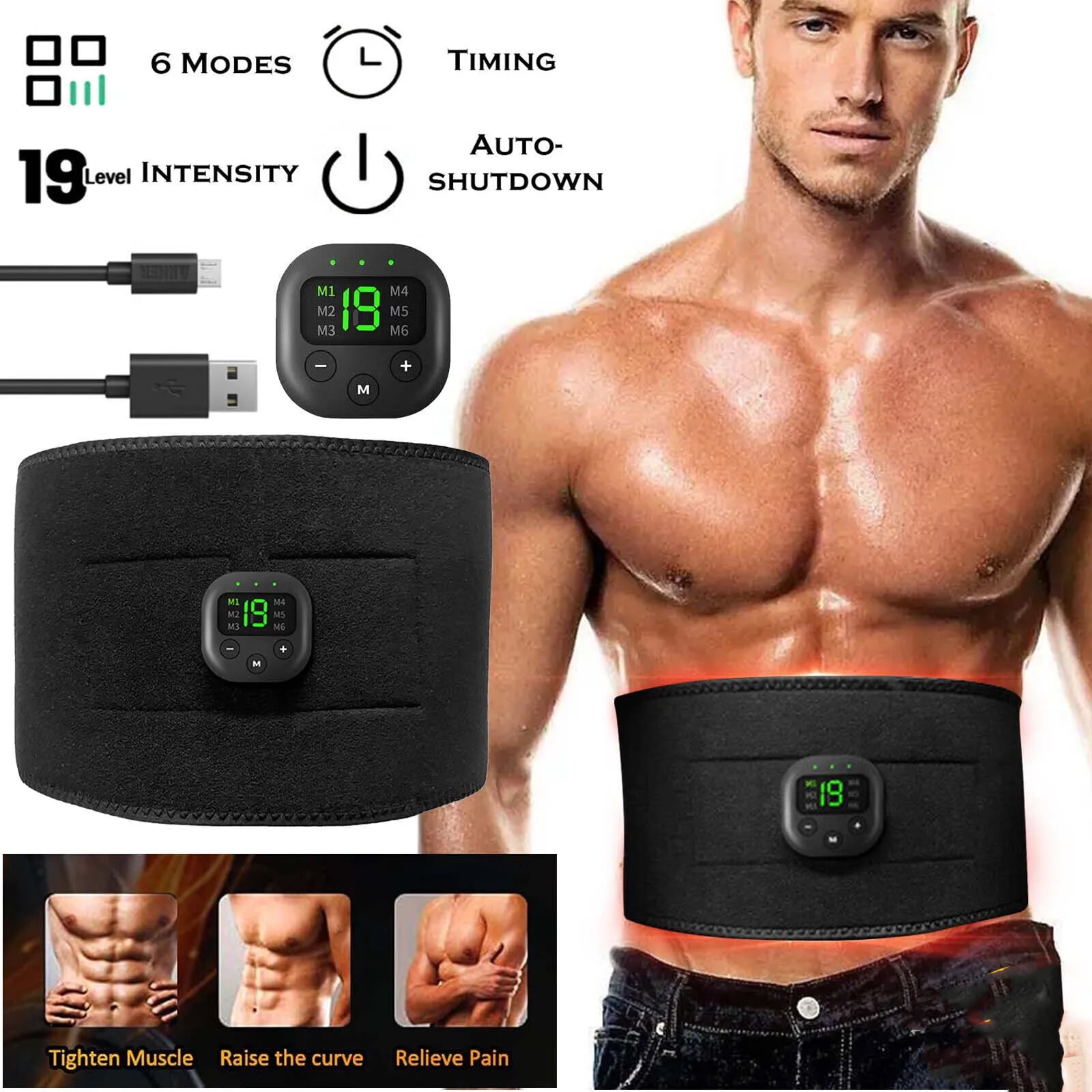 Electric Muscle Toner Machine ABS Toning Belt Simulation Fat Burner Belly Shaper Walmart