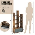 thumbnail image 3 of Costway Industrial Bookshelf Rustic Wooden Shelf Organizer with Non-woven Fabric Drawer Brown, 3 of 10