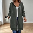 thumbnail image 4 of cocolona Long Hoodies for Women Fall Winter Casual Zipper Sweatshirts Jackets Long Sleeve Oversized Tunic Coats with Pockets, 4 of 7
