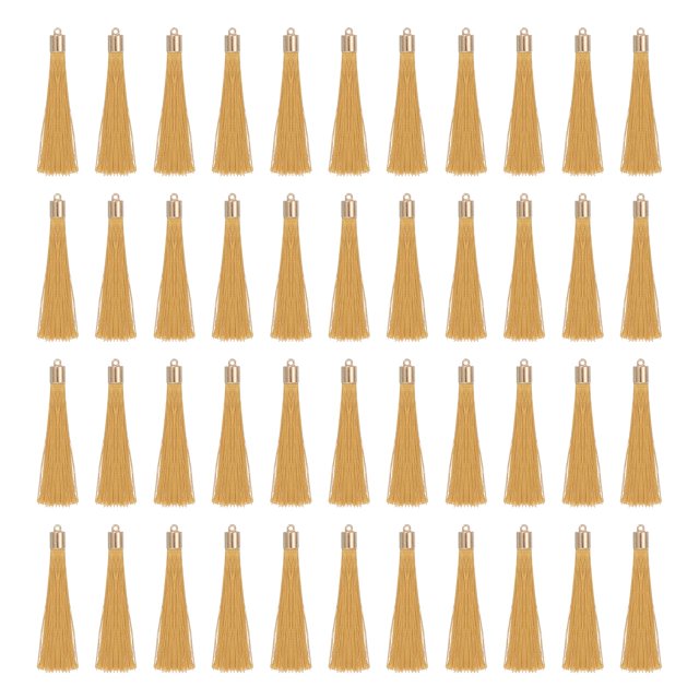Uxcell 100 Pcs Flecos para Marcadores con Tapa Dorada 2.4" Flecos para DIY Amarillo Oscuro