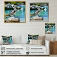 thumbnail image 4 of Designart "Coastal Sentinel Pelican Photo" Animals Framed Wall Art Decor - Modern Blue Pelican Entryway Framed Wall Art, 4 of 6