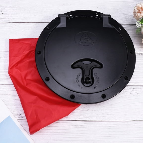 STOBOK Portable Black Kayak Hatch Cover Made of Impact Resistant PVC and ABS Material