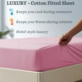 thumbnail image 5 of Amay 100% Organic Cotton Wyoming King Fitted Sheet - 500 Thread Count (84"x84") - Ultra Soft, Cooling & Breathable Bed Sheet - Durable Long-Lasting Fabric - (Baby Pink, 1 Piece), 5 of 7