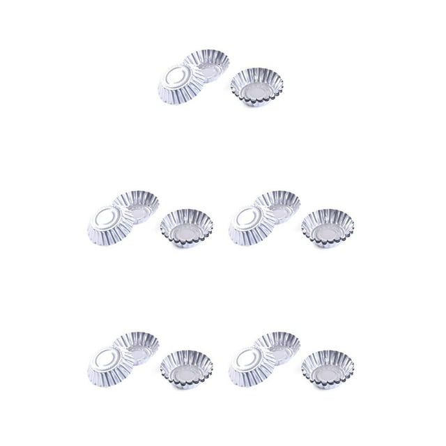 Inteprter 50 Uds. Moldes desechables para tartas de huevo, tazas de papel de aluminio, molde antiadherente para pasteles y galletas, resistente al calor, Type2 NO2 Inteprter CBP103199