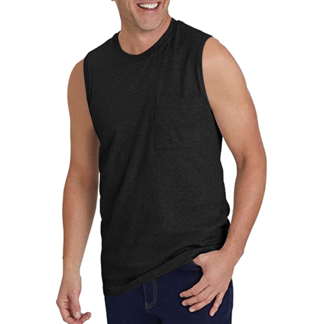Chaleco deportivo sin mangas unisex de color liso para hombre: poliéster/spandex/algodón, para todas las estaciones