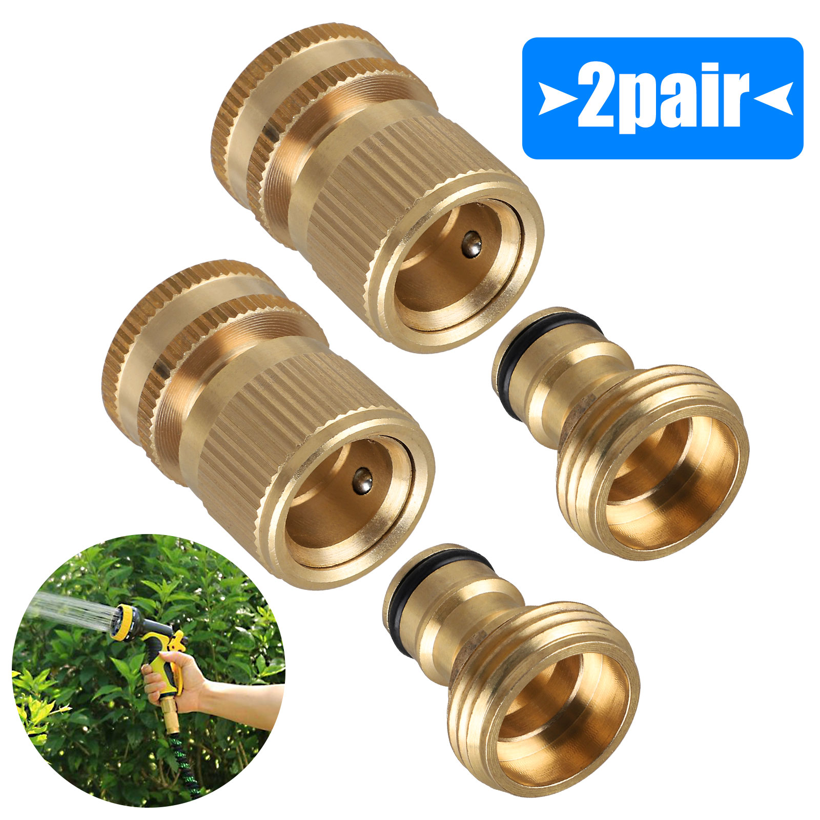 Garden Hose Quick Connect Fitting 3 4 Inch Fine Thread Solid Brass 