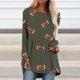 thumbnail image 2 of Gibobby Blusas Manga Larga Mujer Top informal con cuello redondo y estampado de manga larga para mujer, otoño e invierno, talla grande（Verdinegro， S), 2 of 5