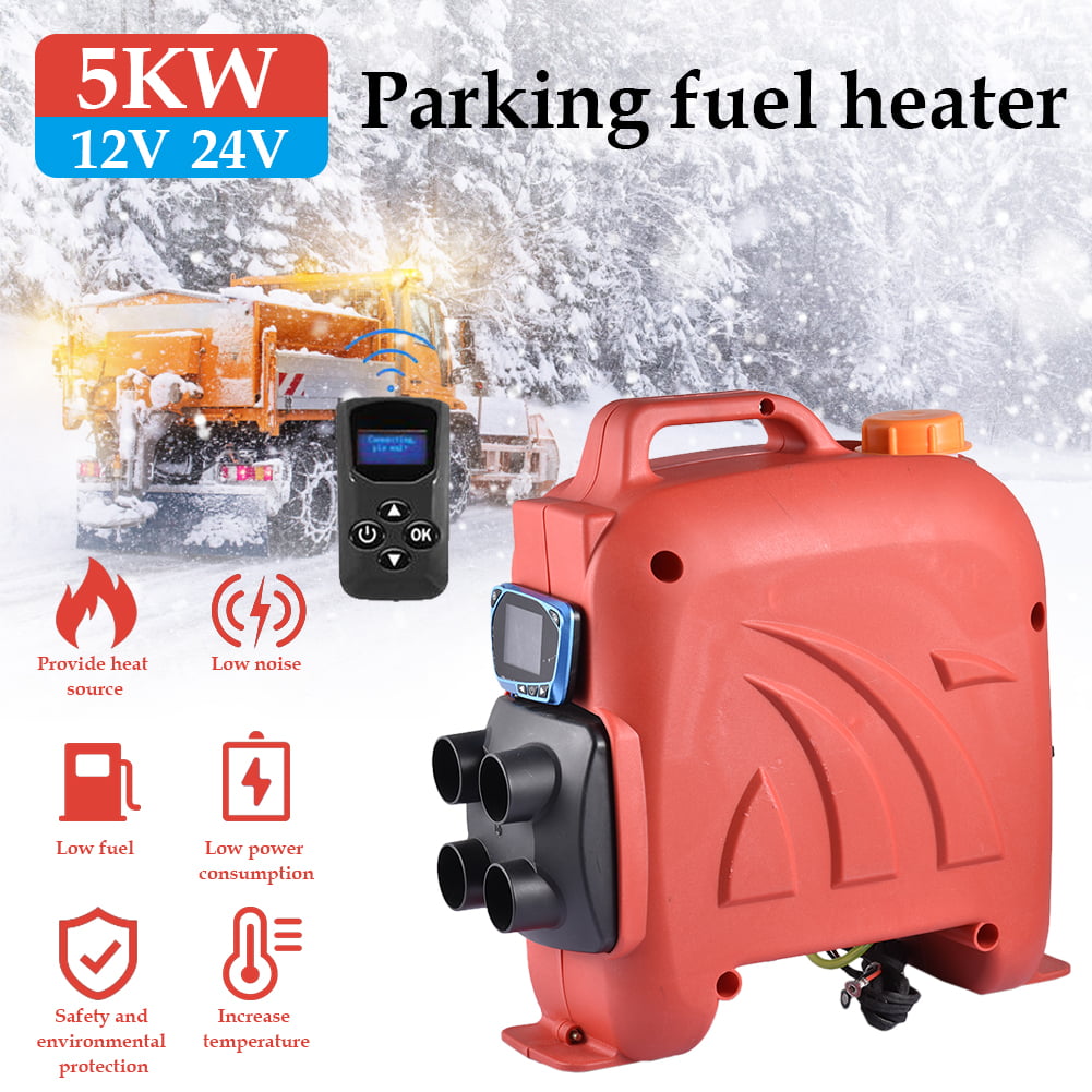 Fuel Diesel Pressure Pump Parking Heater With Remote Control Kacsoo Diesel Heater 12V 5KW Parking Heater,Air Diesel Heater Parking Heater 1-Hole Night Heater for Trucks,Boat,Touring Car,Bus 